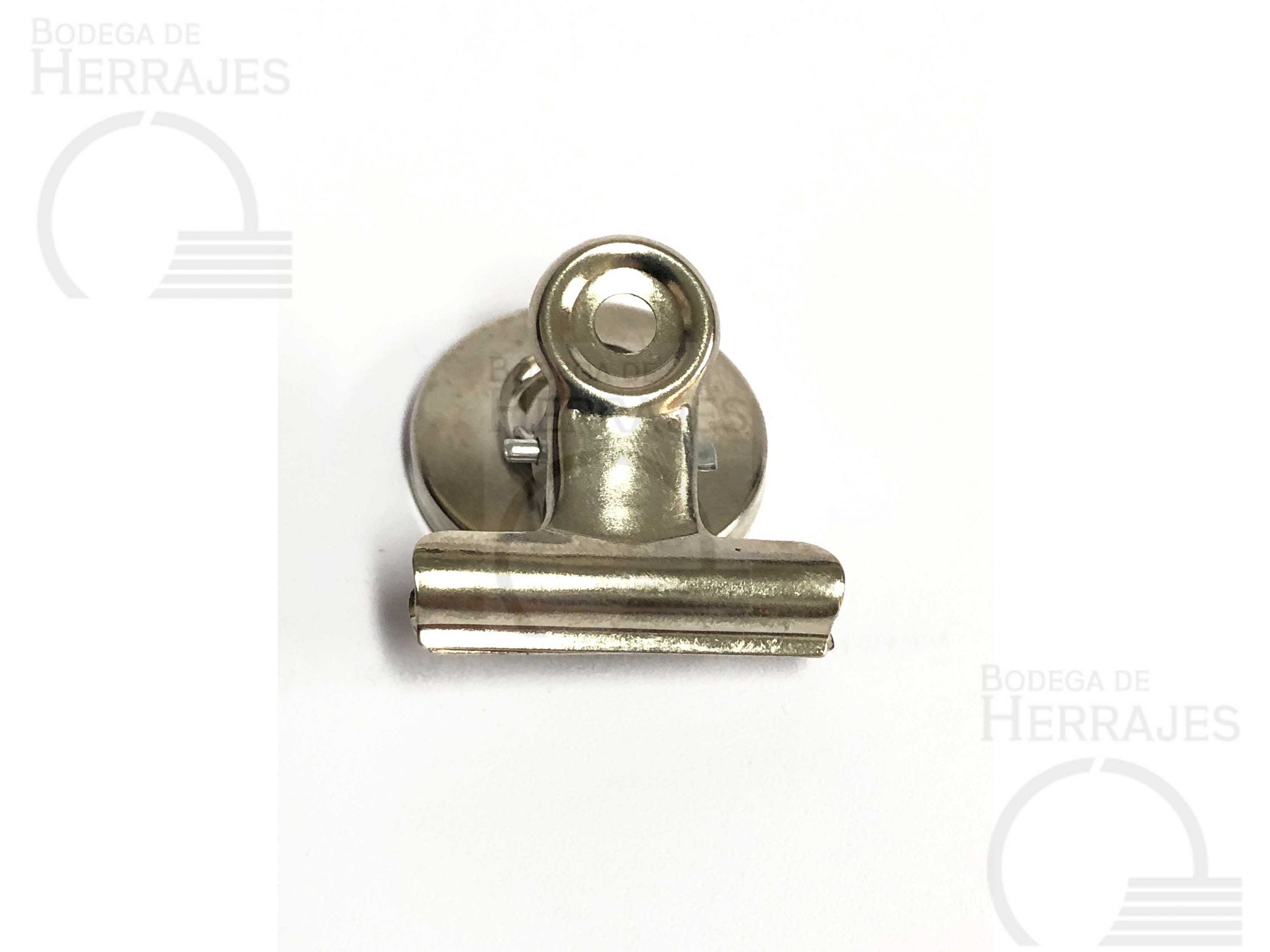 Clip sujetador para hojas con imán redondo de 1 pulgada de diámetro, pinza de 30 mm de largo y resorte, ideal para documentos o tablones magnéticos. Clip sujetador para hojas con imán redondo de 1 pulgada de diámetro, pinza de 30 mm de largo y resorte, ideal para documentos o tablones magnéticos.
